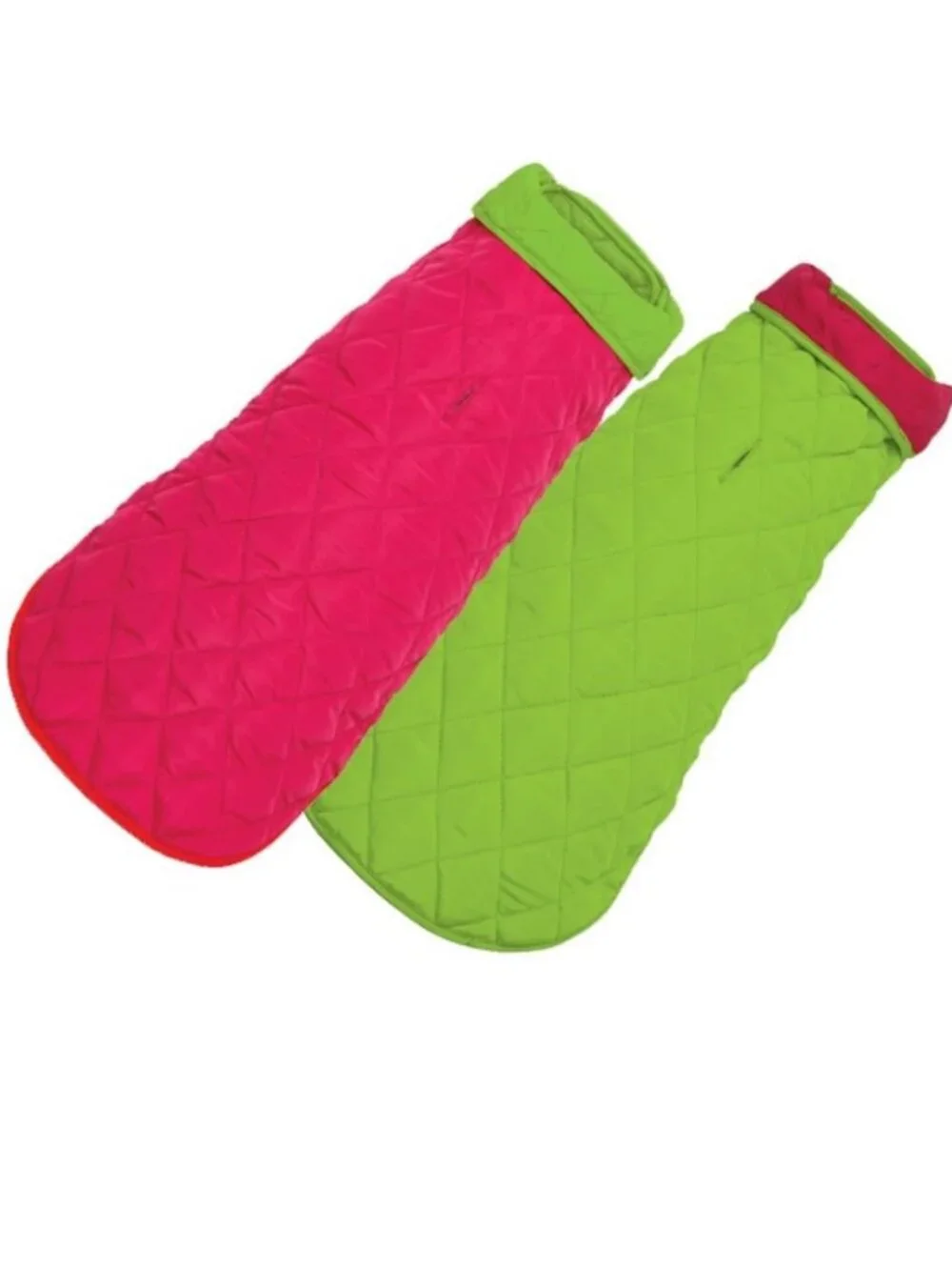 Diamond Quilted Reversible Dog Coat Fuchia and Lime Green Sizes 10, 12 & 14